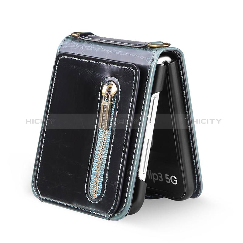 Coque Luxe Cuir et Plastique Housse Etui Mat JD3 pour Samsung Galaxy Z Flip3 5G Plus