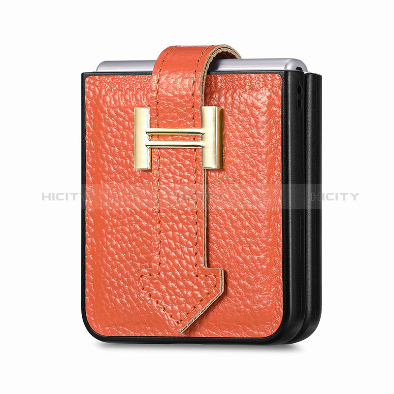 Coque Luxe Cuir et Plastique Housse Etui Mat L05 pour Samsung Galaxy Z Flip3 5G Plus