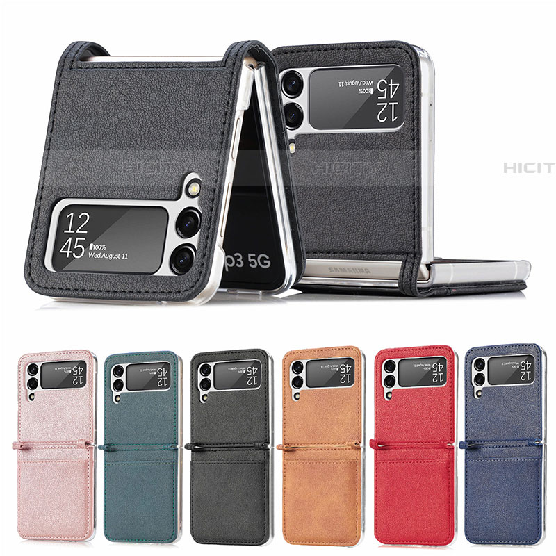 Coque Luxe Cuir et Plastique Housse Etui Mat L05 pour Samsung Galaxy Z Flip4 5G Plus