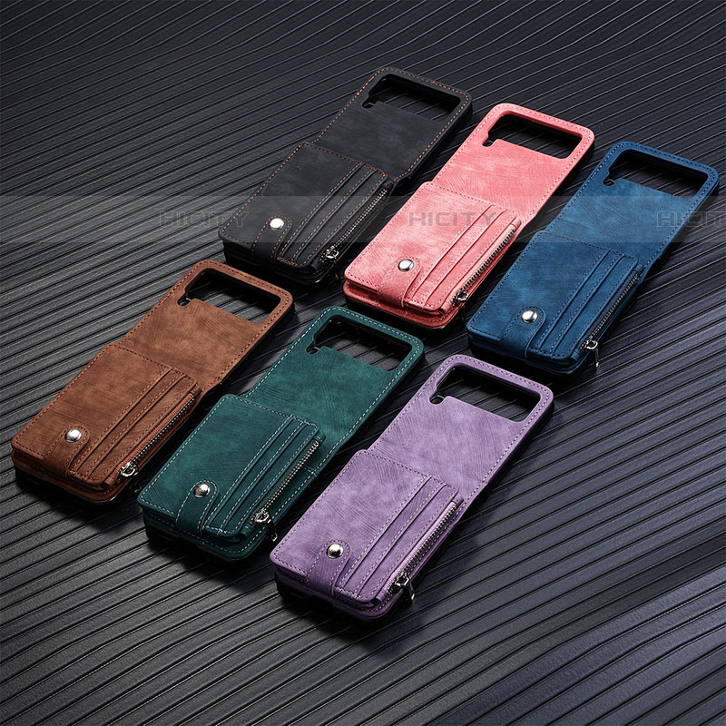 Coque Luxe Cuir et Plastique Housse Etui Mat L06 pour Samsung Galaxy Z Flip4 5G Plus