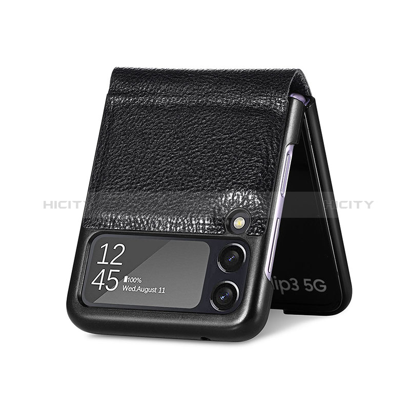 Coque Luxe Cuir et Plastique Housse Etui Mat L07 pour Samsung Galaxy Z Flip3 5G Plus