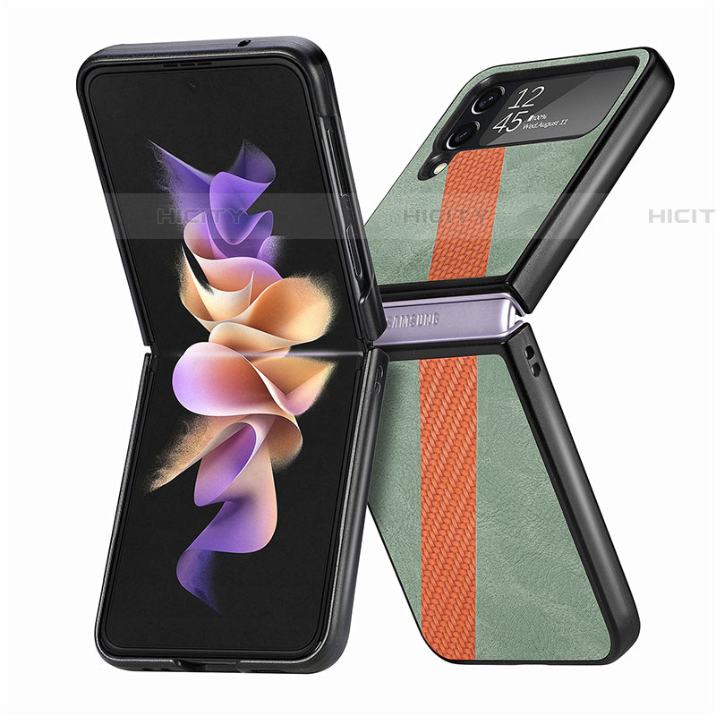 Coque Luxe Cuir et Plastique Housse Etui Mat L07 pour Samsung Galaxy Z Flip4 5G Plus