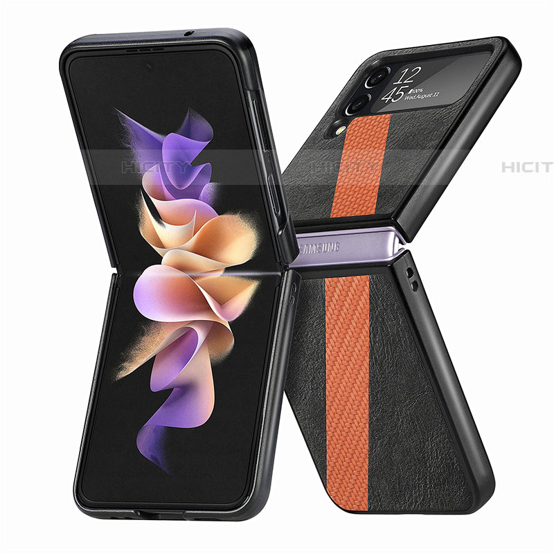 Coque Luxe Cuir et Plastique Housse Etui Mat L07 pour Samsung Galaxy Z Flip4 5G Plus