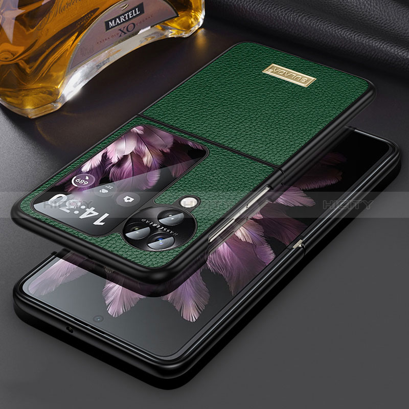 Coque Luxe Cuir et Plastique Housse Etui Mat LD2 pour Oppo Find N3 Flip 5G Plus