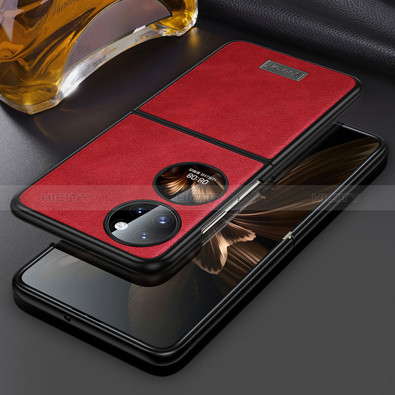 Coque Luxe Cuir et Plastique Housse Etui Mat LD3 pour Huawei P60 Pocket Plus