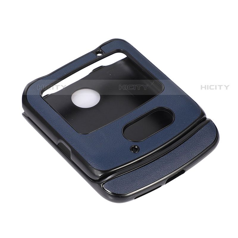 Coque Luxe Cuir et Plastique Housse Etui Mat pour Motorola Moto RAZR (2022) 5G Bleu Plus