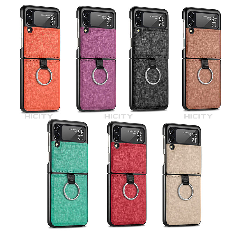 Coque Luxe Cuir et Plastique Housse Etui Mat pour Samsung Galaxy Z Flip3 5G Plus