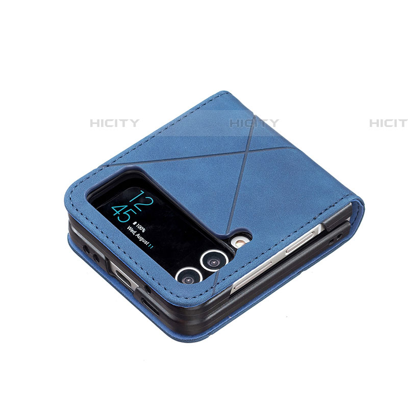 Coque Luxe Cuir et Plastique Housse Etui Mat pour Samsung Galaxy Z Flip4 5G Plus