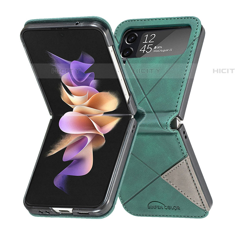 Coque Luxe Cuir et Plastique Housse Etui Mat pour Samsung Galaxy Z Flip4 5G Plus