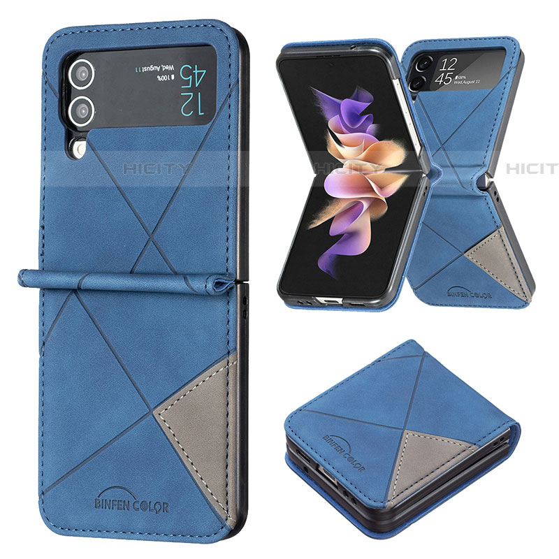 Coque Luxe Cuir et Plastique Housse Etui Mat pour Samsung Galaxy Z Flip4 5G Plus