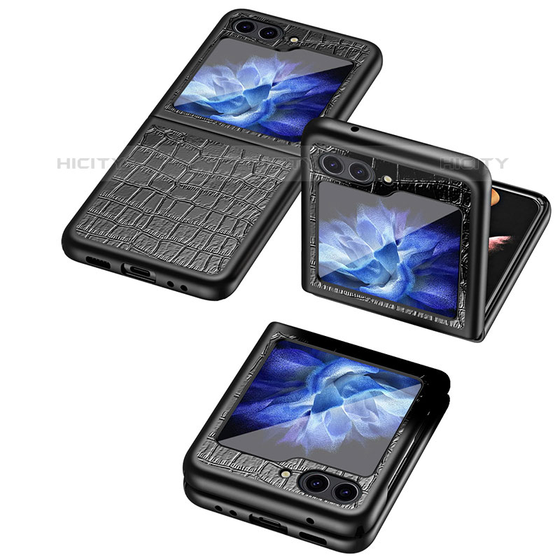 Coque Luxe Cuir et Plastique Housse Etui Mat QH4 pour Samsung Galaxy Z Flip5 5G Plus