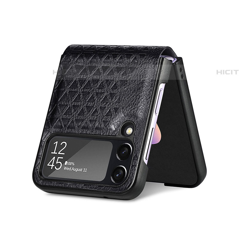 Coque Luxe Cuir et Plastique Housse Etui Mat R02 pour Samsung Galaxy Z Flip4 5G Plus