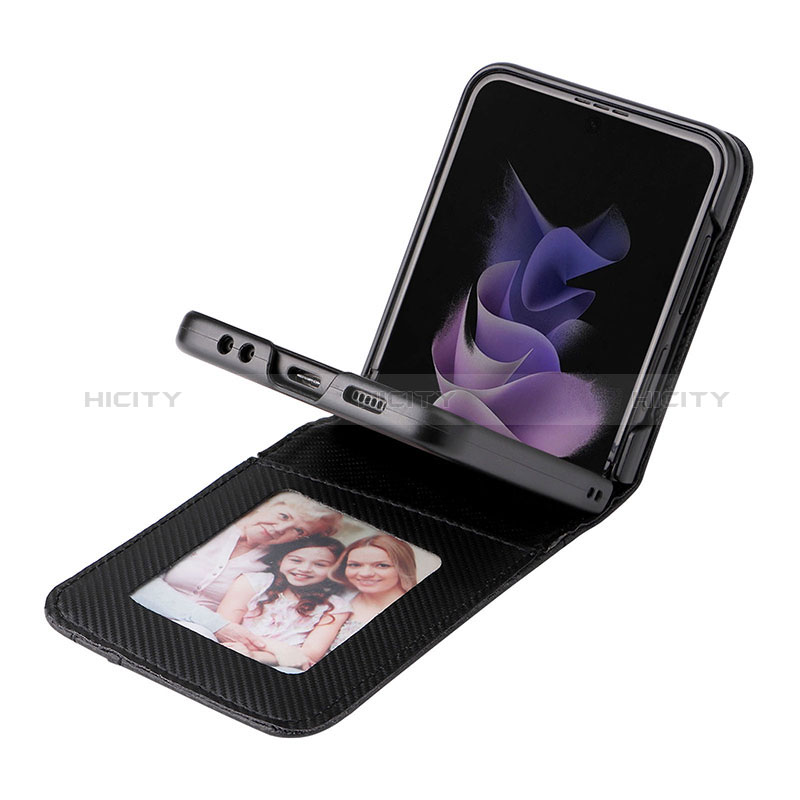 Coque Luxe Cuir et Plastique Housse Etui Mat R03 pour Samsung Galaxy Z Flip3 5G Plus