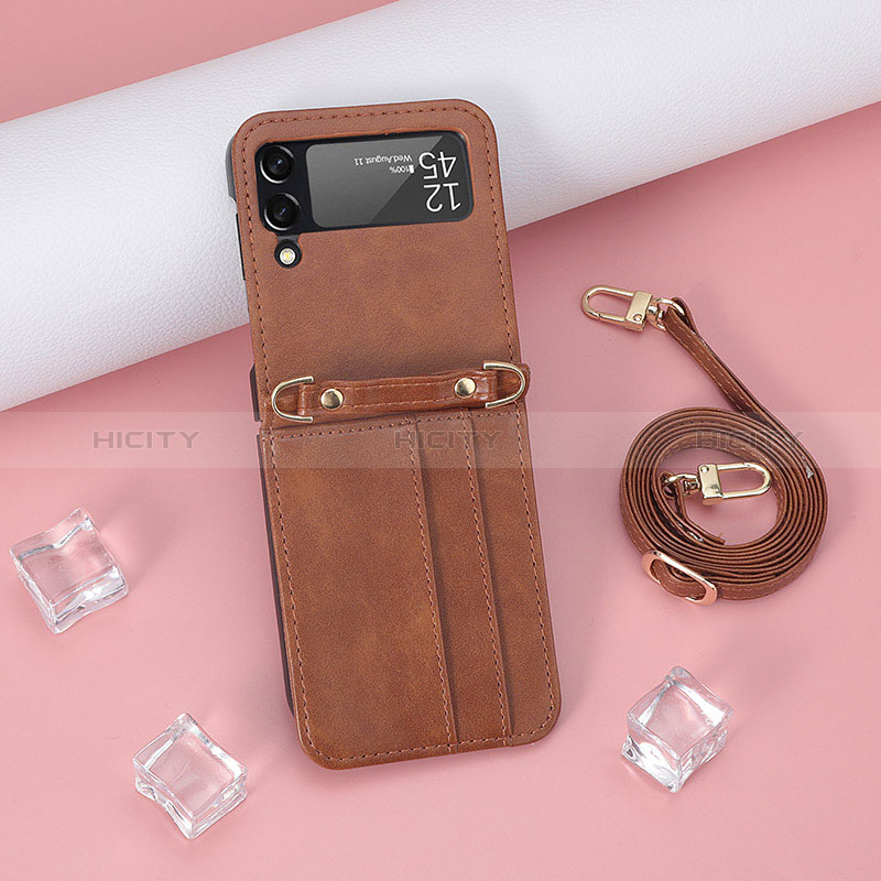 Coque Luxe Cuir et Plastique Housse Etui Mat R06 pour Samsung Galaxy Z Flip3 5G Plus