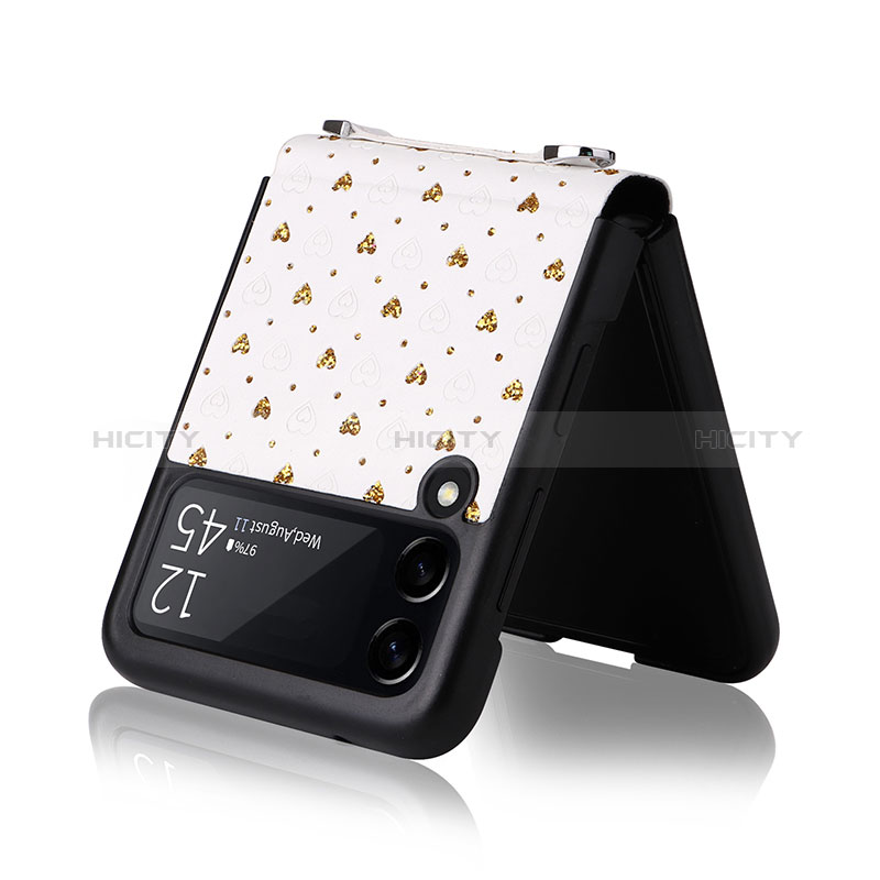 Coque Luxe Cuir et Plastique Housse Etui Mat R07 pour Samsung Galaxy Z Flip3 5G Plus