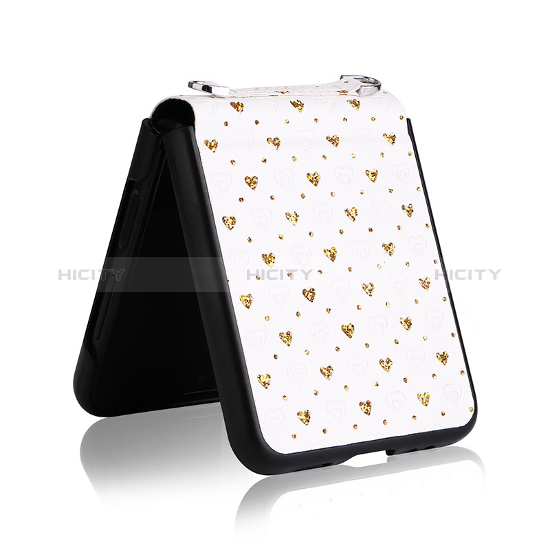 Coque Luxe Cuir et Plastique Housse Etui Mat R07 pour Samsung Galaxy Z Flip3 5G Plus