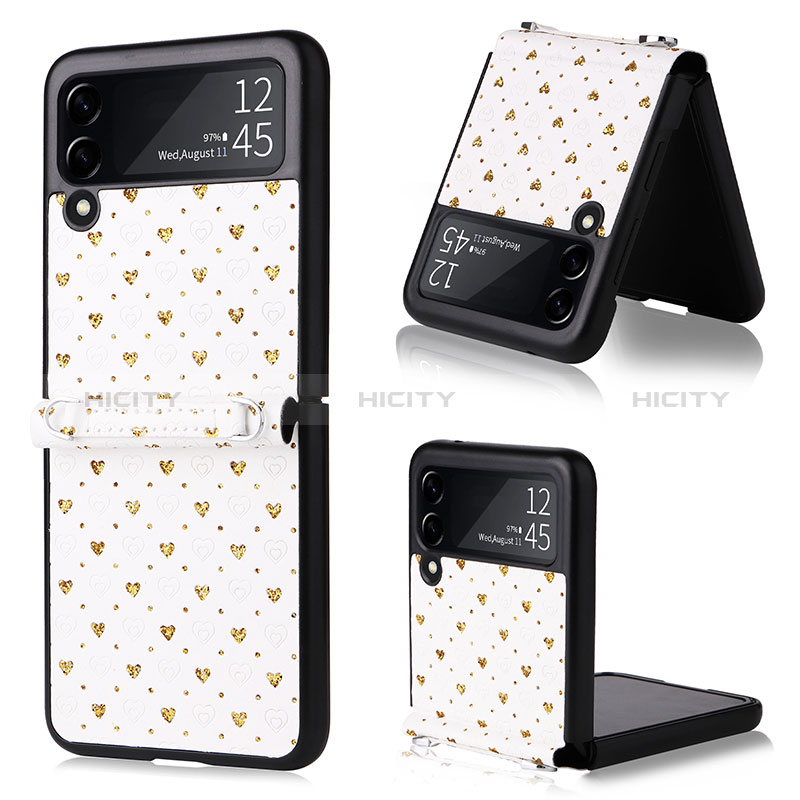 Coque Luxe Cuir et Plastique Housse Etui Mat R07 pour Samsung Galaxy Z Flip3 5G Plus