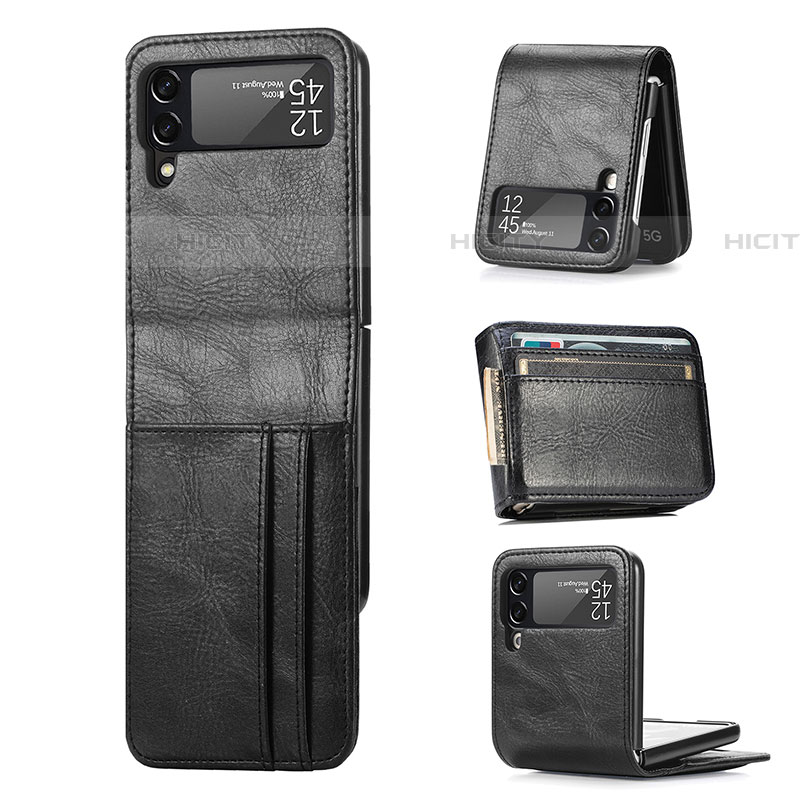 Coque Luxe Cuir et Plastique Housse Etui Mat R09 pour Samsung Galaxy Z Flip4 5G Plus