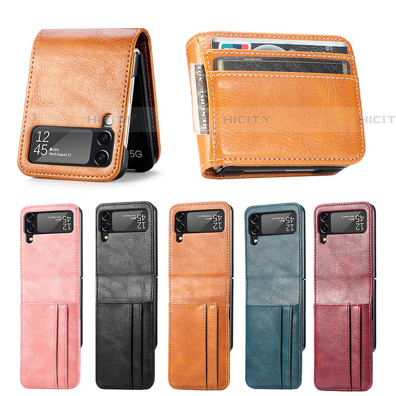 Coque Luxe Cuir et Plastique Housse Etui Mat R09 pour Samsung Galaxy Z Flip4 5G Plus