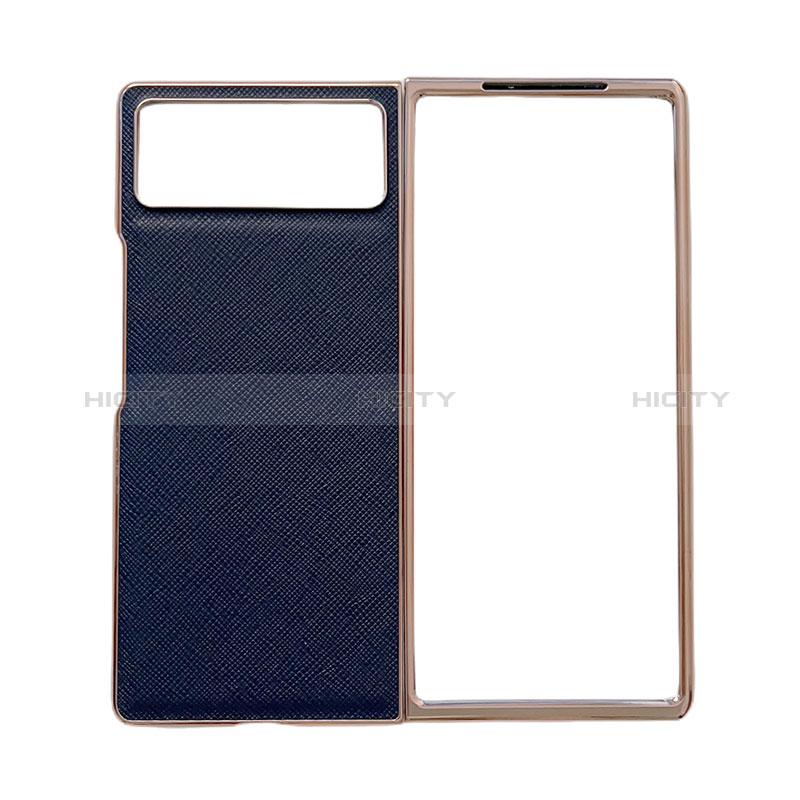 Coque Luxe Cuir et Plastique Housse Etui Mat S01 pour Xiaomi Mix Fold 2 5G Bleu Plus