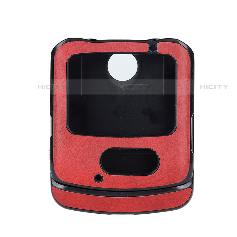 Coque Luxe Cuir et Plastique Housse Etui Mat S02 pour Motorola Moto RAZR (2022) 5G Rouge Plus