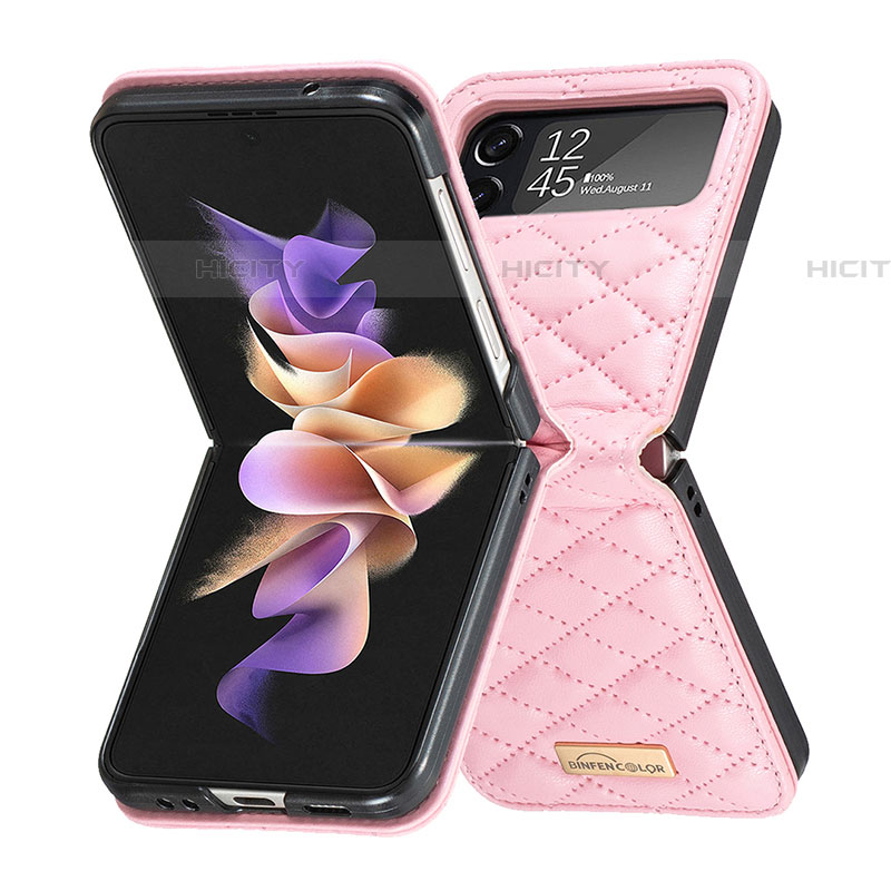 Coque Luxe Cuir et Plastique Housse Etui Mat S02 pour Samsung Galaxy Z Flip4 5G Plus