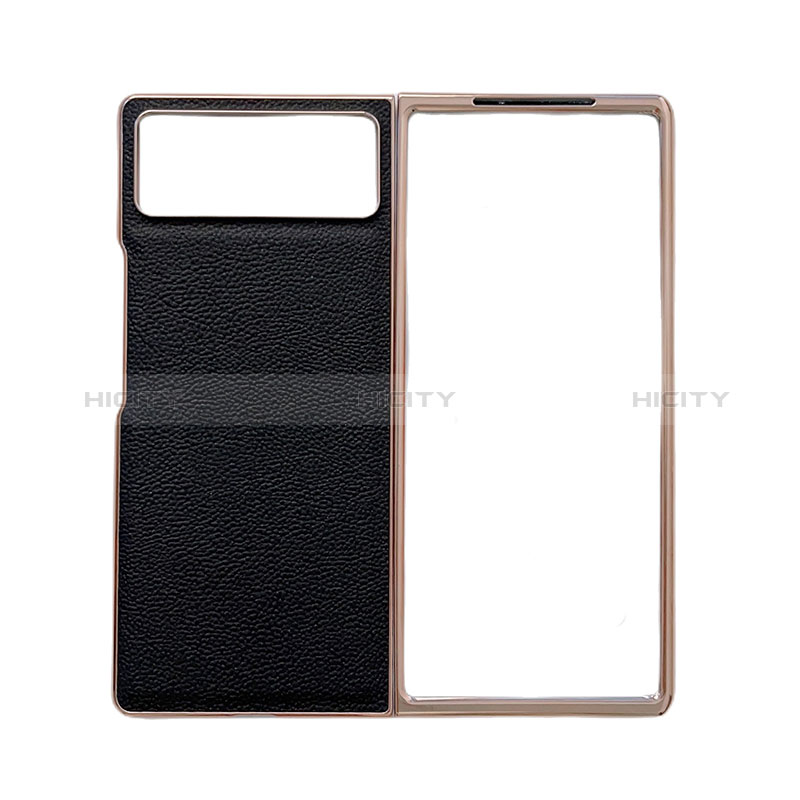 Coque Luxe Cuir et Plastique Housse Etui Mat S02 pour Xiaomi Mix Fold 2 5G Noir Plus