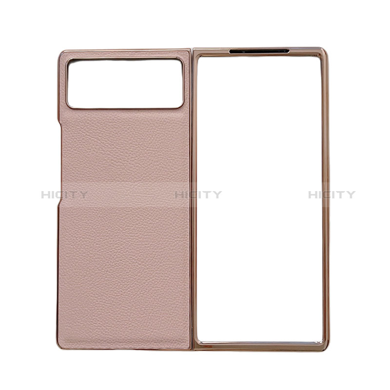 Coque Luxe Cuir et Plastique Housse Etui Mat S02 pour Xiaomi Mix Fold 2 5G Or Rose Plus