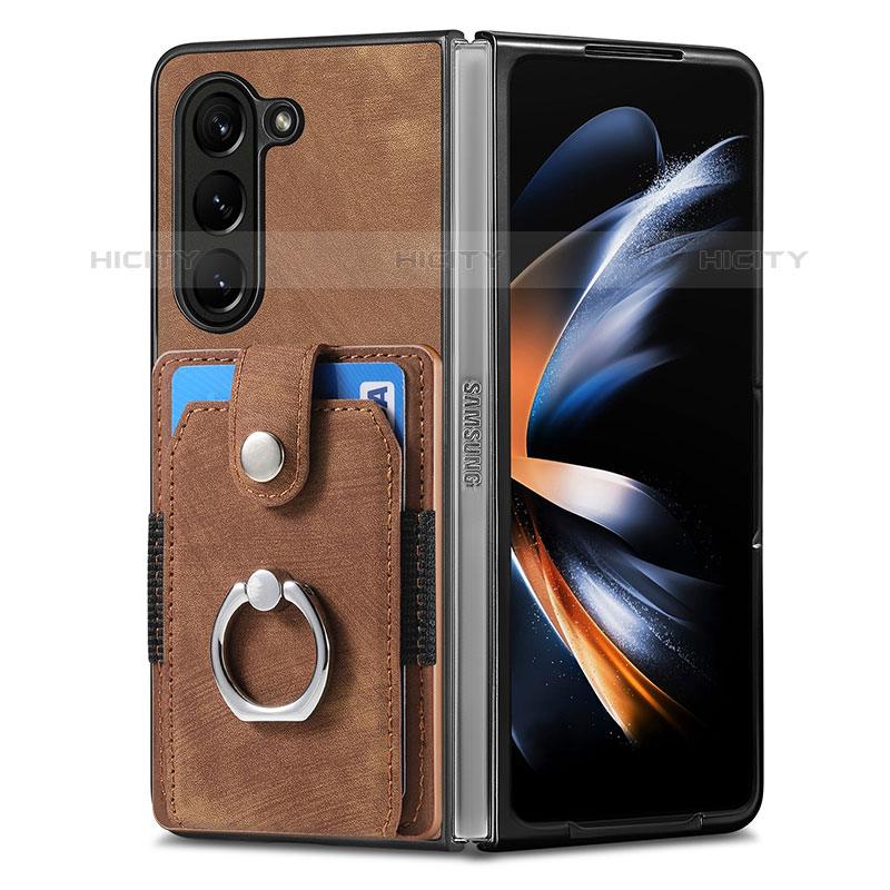 Coque Luxe Cuir et Plastique Housse Etui Mat S02D pour Samsung Galaxy Z Fold5 5G Plus