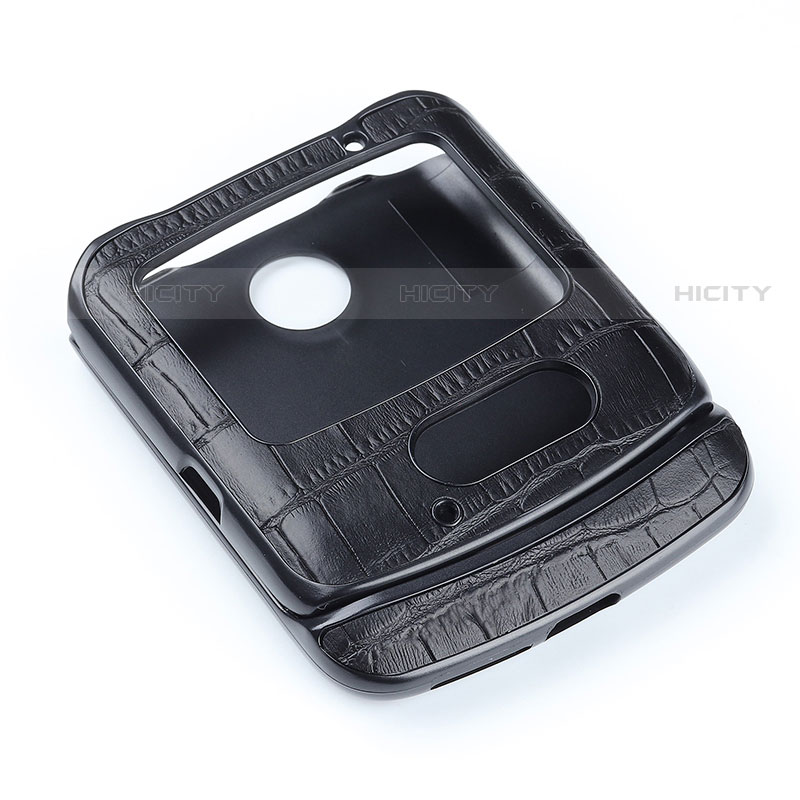 Coque Luxe Cuir et Plastique Housse Etui Mat S04 pour Motorola Moto RAZR (2022) 5G Noir Plus