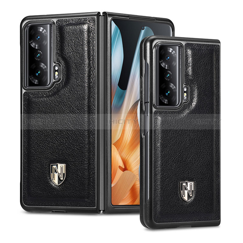 Coque Luxe Cuir et Plastique Housse Etui Mat S04D pour Huawei Honor Magic Vs 5G Noir Plus