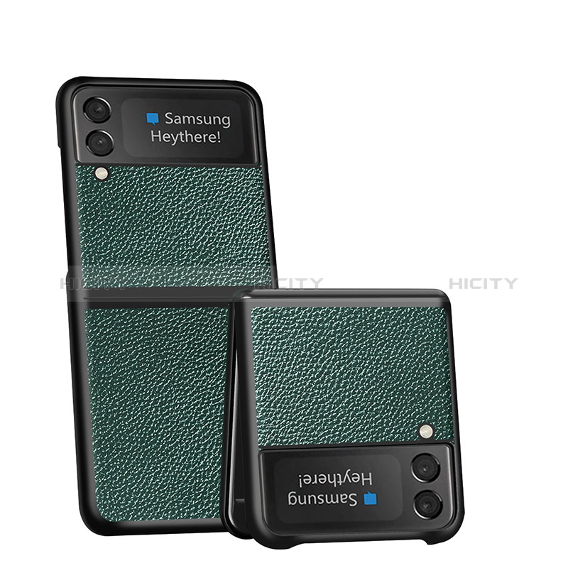 Coque Luxe Cuir et Plastique Housse Etui Mat S05 pour Samsung Galaxy Z Flip3 5G Plus