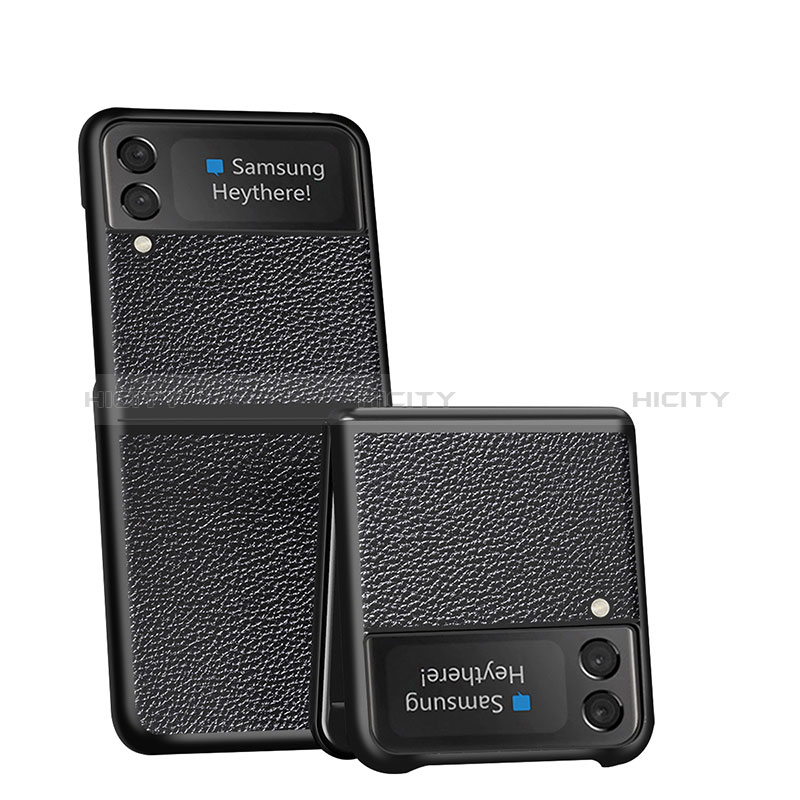 Coque Luxe Cuir et Plastique Housse Etui Mat S05 pour Samsung Galaxy Z Flip3 5G Plus