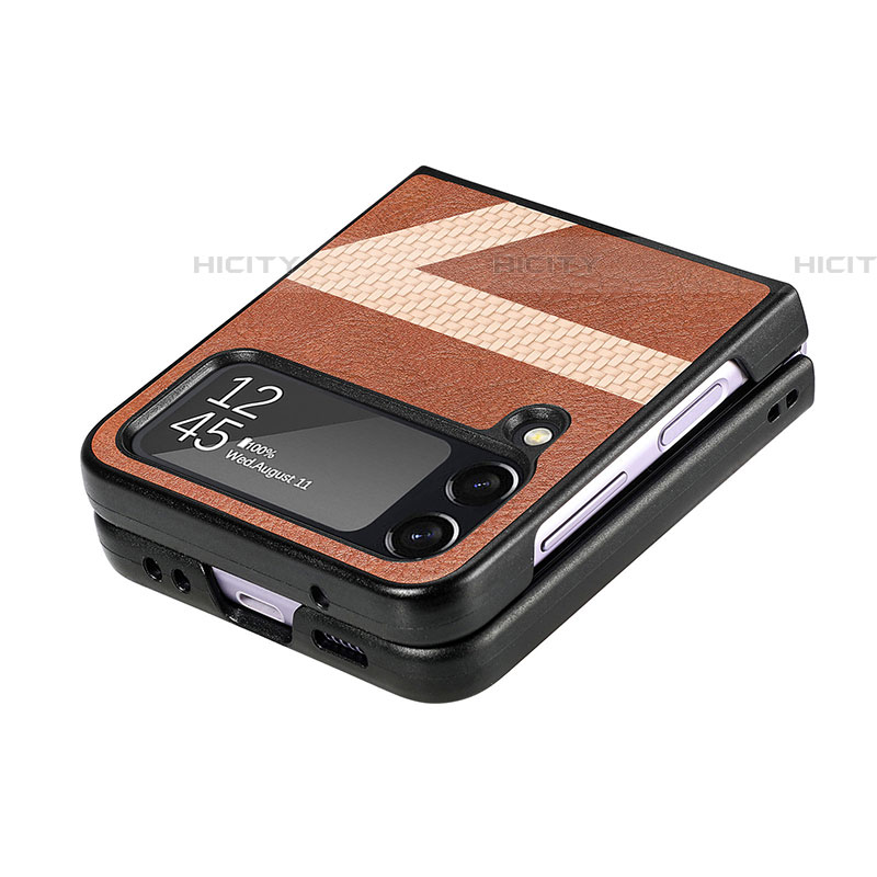 Coque Luxe Cuir et Plastique Housse Etui Mat S05 pour Samsung Galaxy Z Flip4 5G Plus