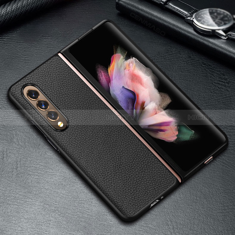 Coque Luxe Cuir et Plastique Housse Etui Mat S05 pour Samsung Galaxy Z Fold3 5G Plus