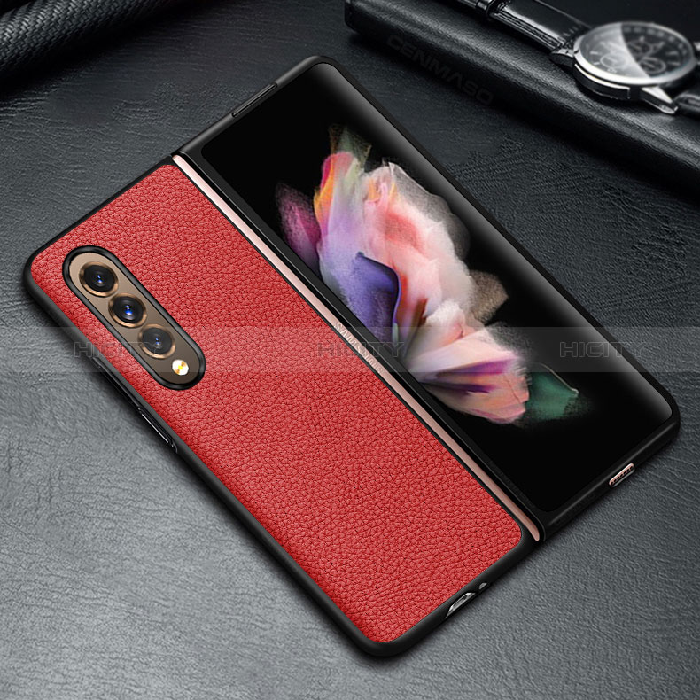 Coque Luxe Cuir et Plastique Housse Etui Mat S05 pour Samsung Galaxy Z Fold3 5G Plus