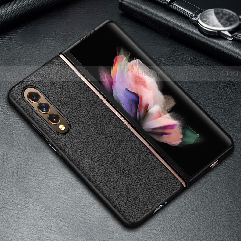 Coque Luxe Cuir et Plastique Housse Etui Mat S05 pour Samsung Galaxy Z Fold4 5G Plus