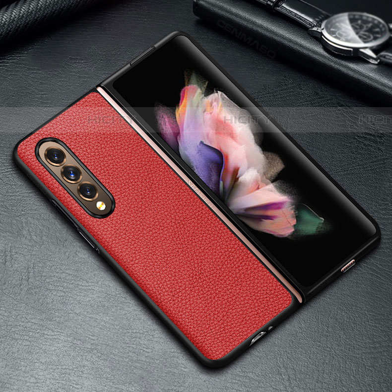 Coque Luxe Cuir et Plastique Housse Etui Mat S05 pour Samsung Galaxy Z Fold4 5G Plus