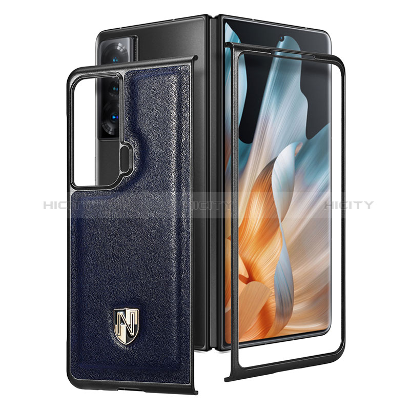 Coque Luxe Cuir et Plastique Housse Etui Mat S05D pour Huawei Honor Magic Vs 5G Bleu Plus