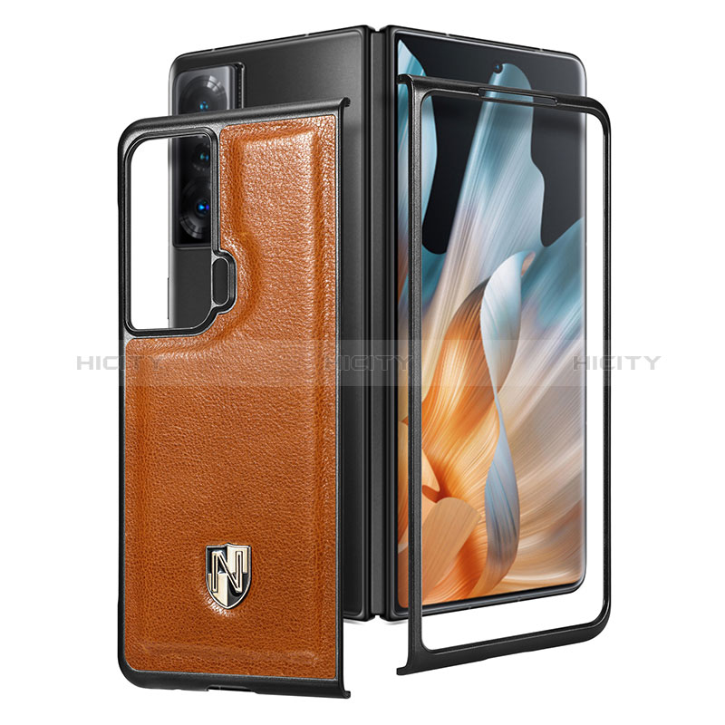 Coque Luxe Cuir et Plastique Housse Etui Mat S05D pour Huawei Honor Magic Vs 5G Marron Plus