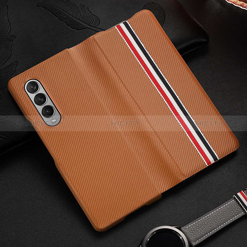 Coque Luxe Cuir et Plastique Housse Etui Mat S09 pour Samsung Galaxy Z Fold3 5G Plus