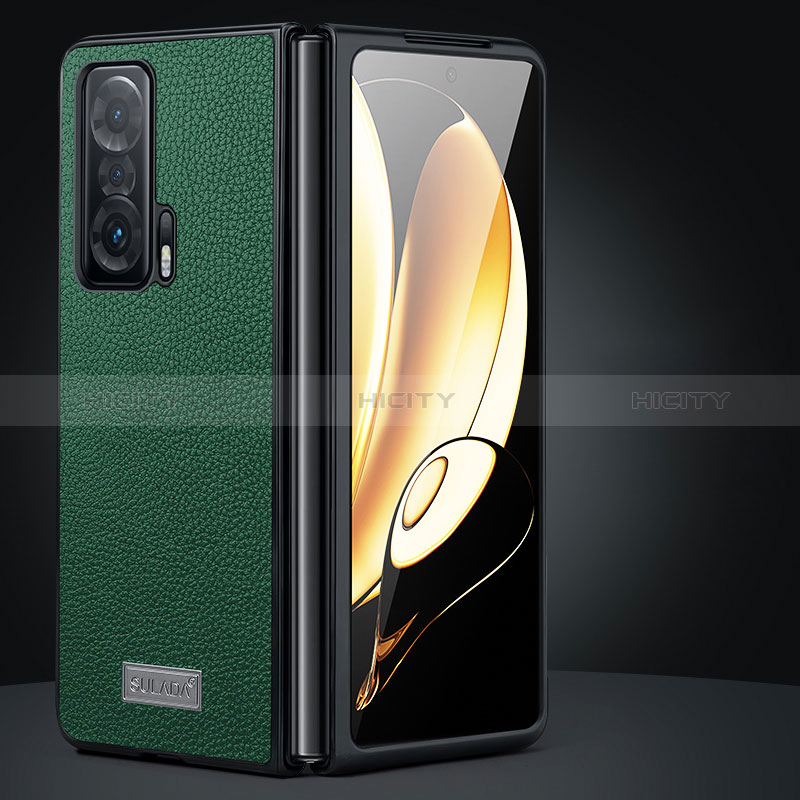 Coque Luxe Cuir et Plastique Housse Etui Mat SD1 pour Huawei Honor Magic Vs Ultimate 5G Vert Plus