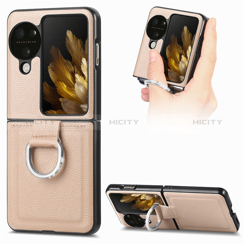 Coque Luxe Cuir et Plastique Housse Etui Mat SD1 pour Oppo Find N3 Flip 5G Plus