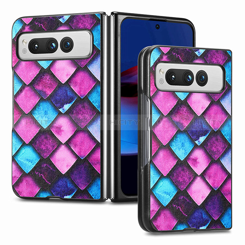 Coque Luxe Cuir et Plastique Housse Etui Mat SD10 pour Google Pixel Fold 5G Plus