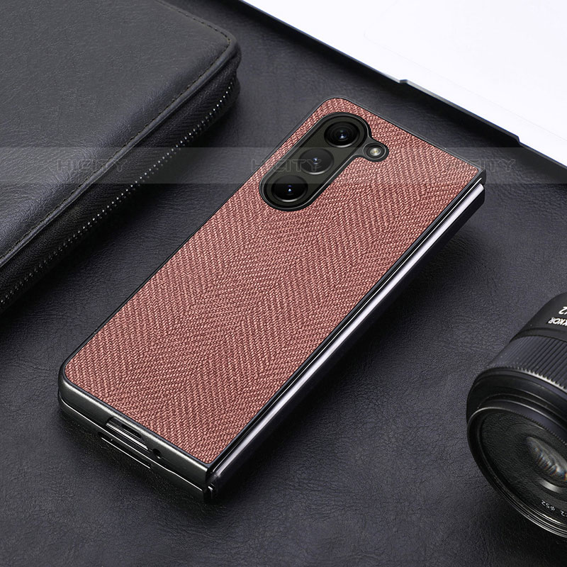 Coque Luxe Cuir et Plastique Housse Etui Mat SD10 pour Samsung Galaxy Z Fold5 5G Plus