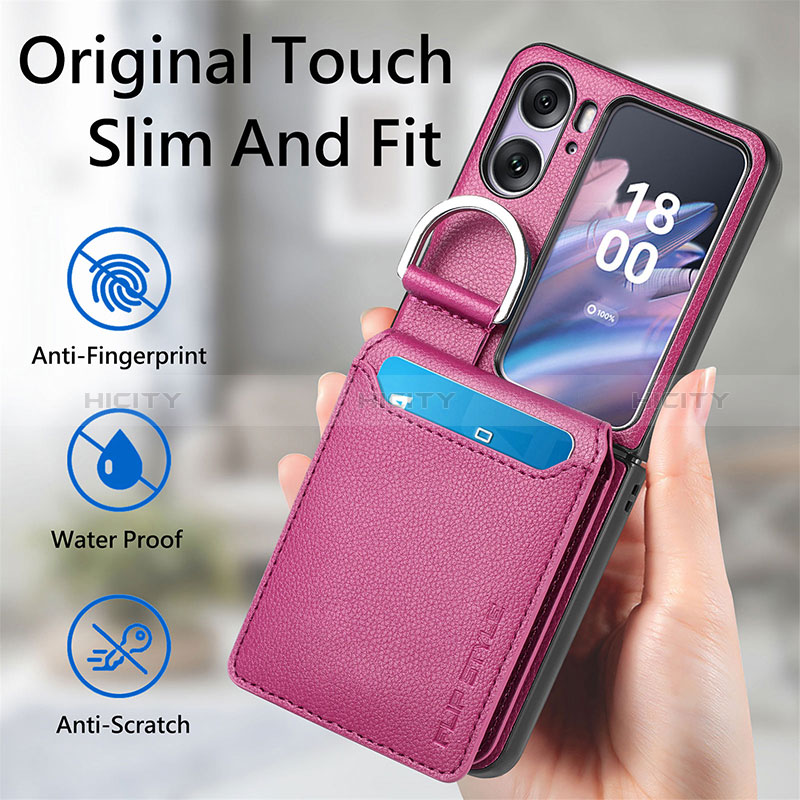 Coque Luxe Cuir et Plastique Housse Etui Mat SD13 pour Oppo Find N2 Flip 5G Plus