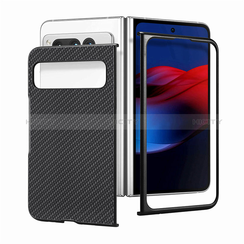 Coque Luxe Cuir et Plastique Housse Etui Mat SD2 pour Google Pixel Fold 5G Plus