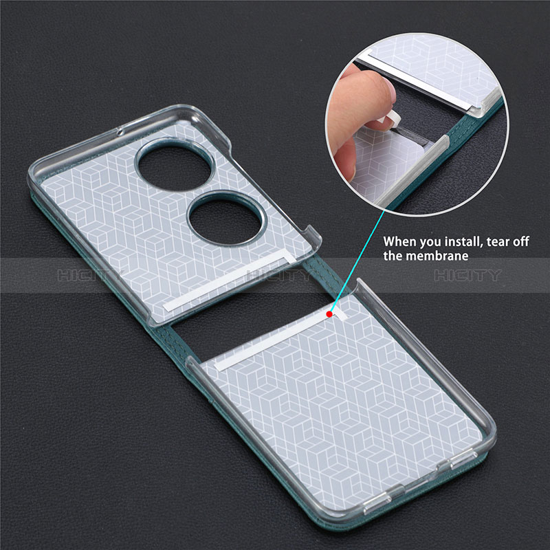 Coque Luxe Cuir et Plastique Housse Etui Mat SD2 pour Huawei P60 Pocket Plus