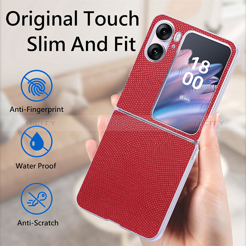 Coque Luxe Cuir et Plastique Housse Etui Mat SD2 pour Oppo Find N2 Flip 5G Plus