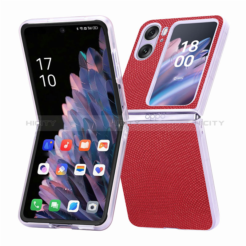 Coque Luxe Cuir et Plastique Housse Etui Mat SD2 pour Oppo Find N2 Flip 5G Plus